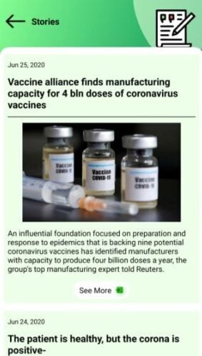 List of Stories in U-Report Application