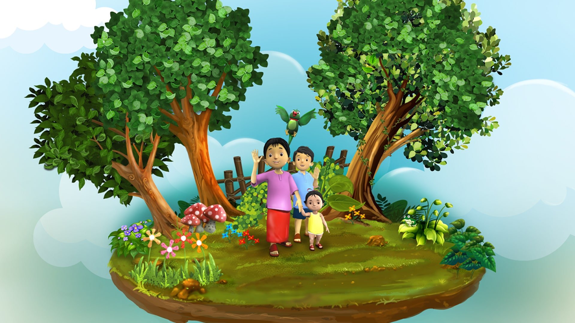 Meena Waving from 3d Poster