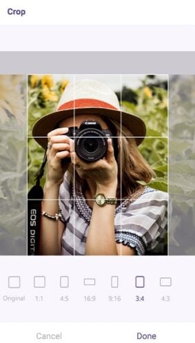 Photo Editor App Cropping Options