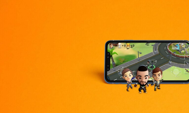 Treasure Wars Game Banner with Characters