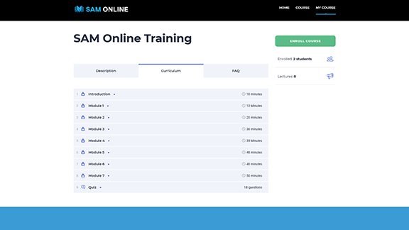 Website Course Curriculum to Introduce the Modules