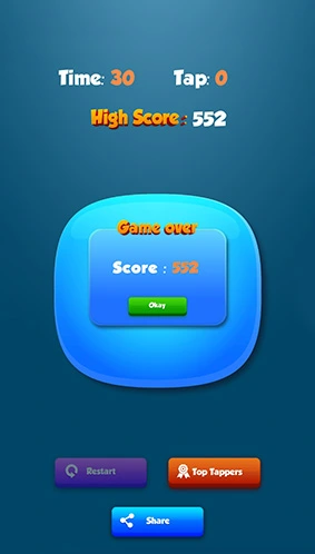 Game over screenshot of Speed Tapping game